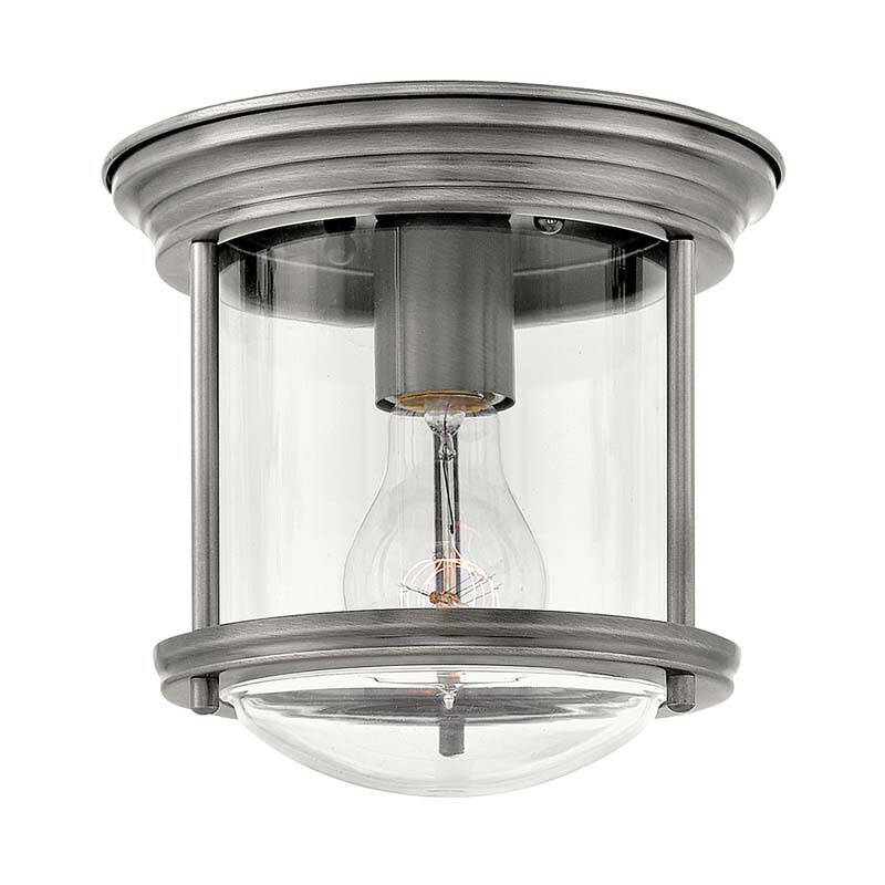 Image of Quintiesse Hadrian Clear Glass Flush Ceiling Light