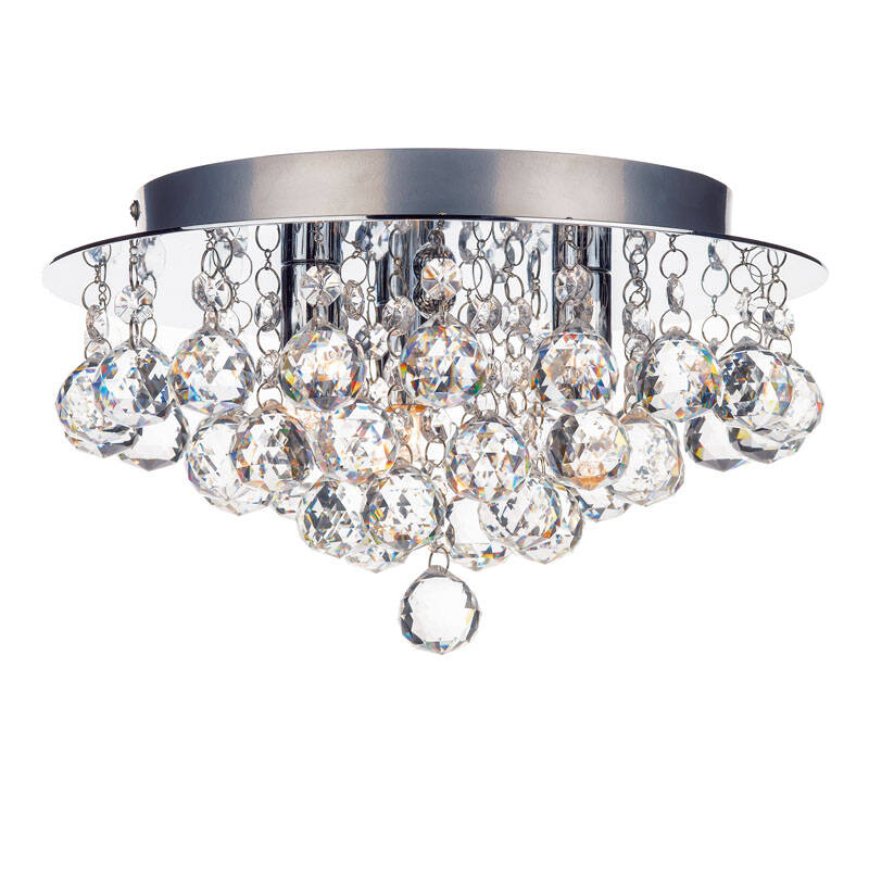 Image of Dar Pluto 3 Light Flush Ceiling Light