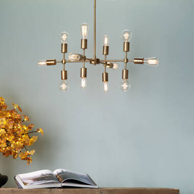 Image of Dar Code 12 Arm Semi-Flush Ceiling Light