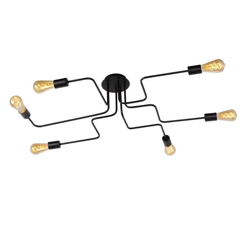 Image of Lucide Lester 6 Arm Semi-Flush Ceiling Light