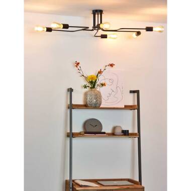 Image of Lucide Lester 6 Arm Semi-Flush Ceiling Light