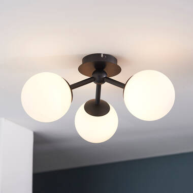 Image of Endon Pulsa 3 Light Semi-Flush Ceiling Light