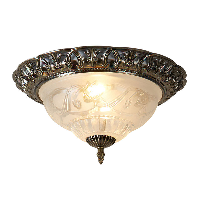 Image of Searchlight Flush Light with Clear and Frosted Glass Diffuser