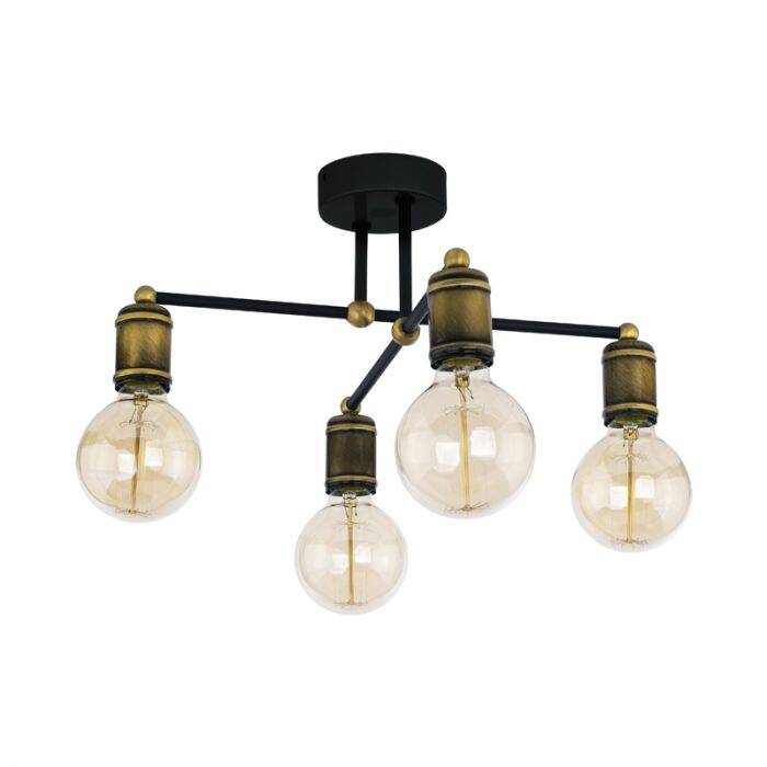 Image of Edit Retro 4 Arm Semi-Flush Ceiling Light