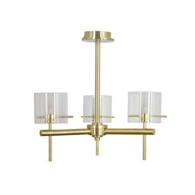 Forum Gene Glass 3 Arm Semi-Flush Ceiling Light