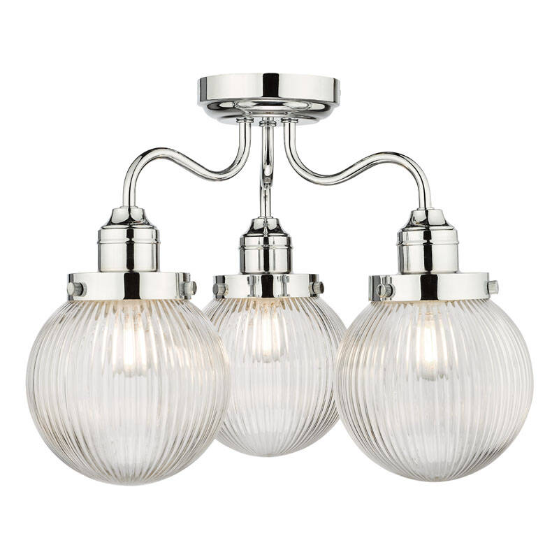 Image of Dar Tamara 3 Arm Semi-Flush Ceiling Light