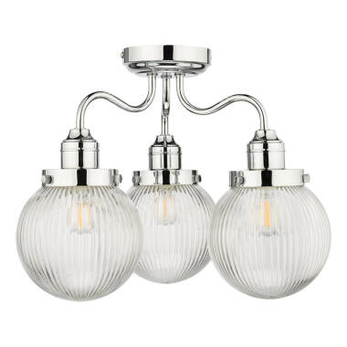 Image of Dar Tamara 3 Arm Semi-Flush Ceiling Light