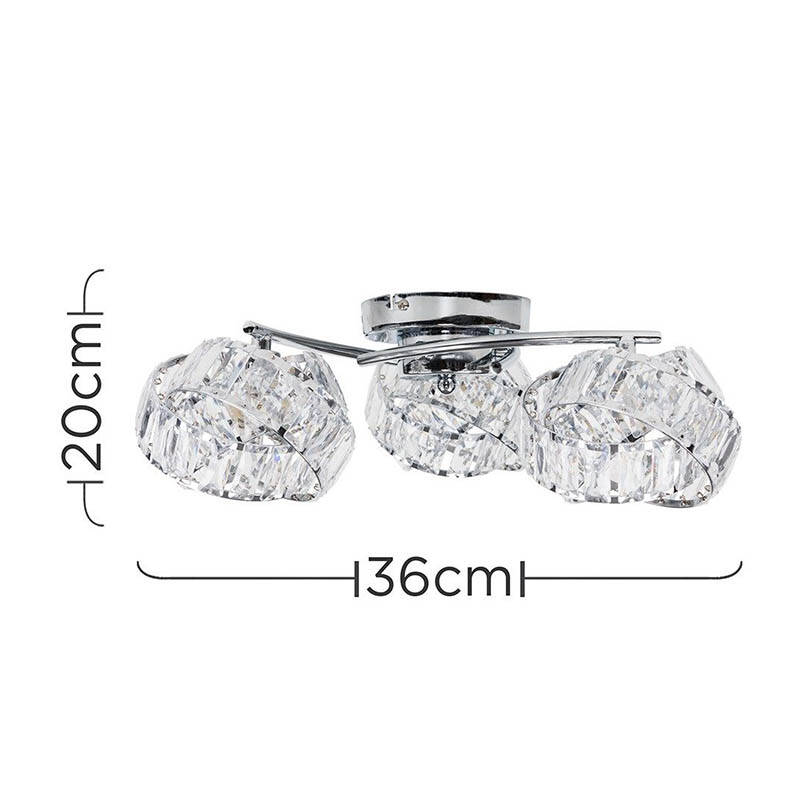 Image of Edit Allure 3 Arm Semi-Flush Ceiling Light