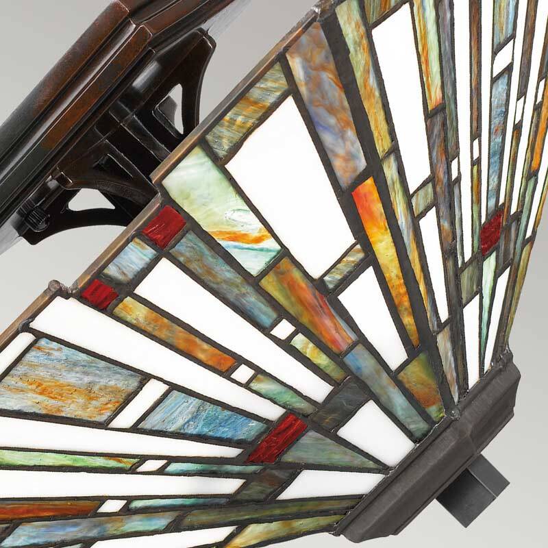 Image of Quoizel Maybeck 2 Light Tiffany Style Semi Flush Ceiling Light