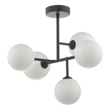 Image of Dar Euan 5 Arm Semi Flush Ceiling Light