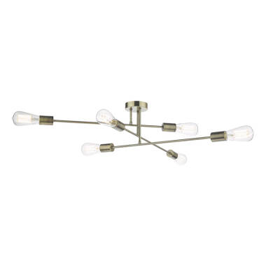 Dar Neve 6 Light Semi-Flush Ceiling Light