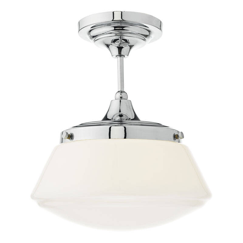 Image of Dar Caden Glass Semi-Flush Ceiling Light