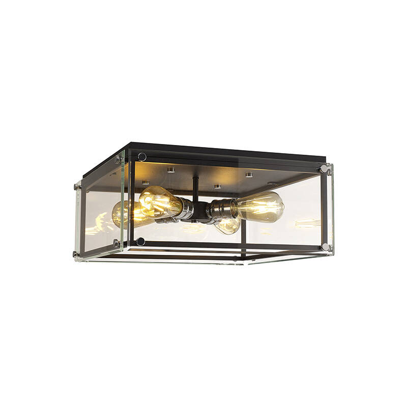 Image of Madison 4 Light Glass Flush Ceiling Light