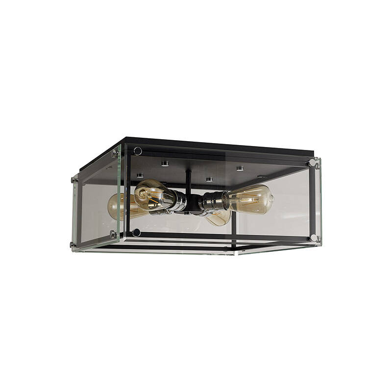 Image of Madison 4 Light Glass Flush Ceiling Light