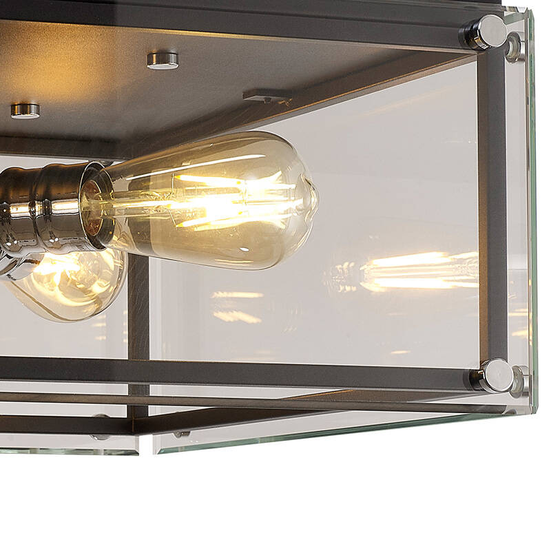 Image of Madison 4 Light Glass Flush Ceiling Light