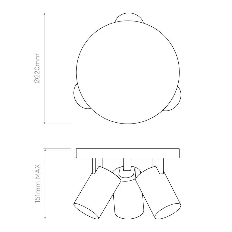 Image of Astro Aqua 3 Light Round Spotlight Plate