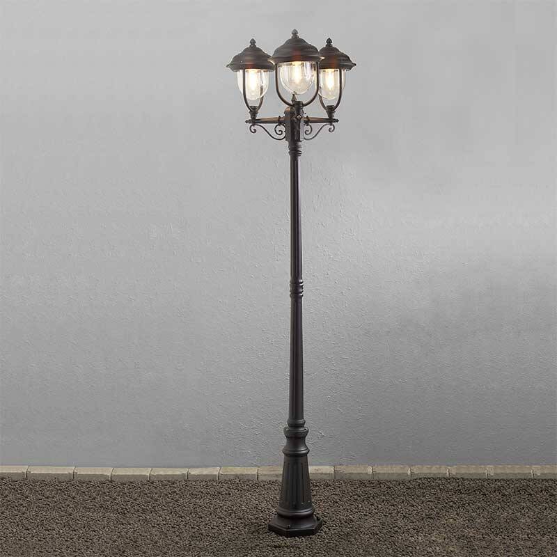 Image of Konstsmide Parma Triple Head Outdoor Lamp Post