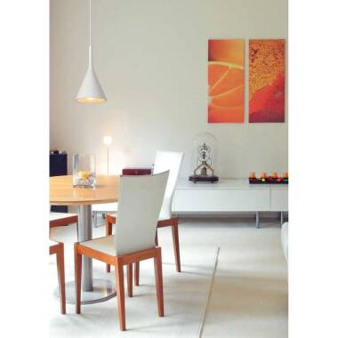 Image of Lucide Gipsy Cone Plaster Ceiling Pendant Light