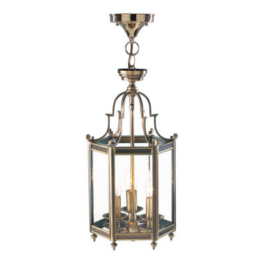 Dar Moorgate 3 Light Glass Ceiling Pendant Light