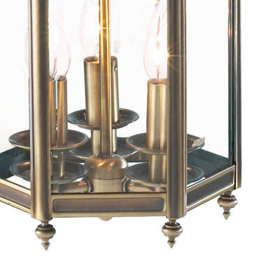 Image of Dar Moorgate 3 Light Glass Ceiling Pendant Light