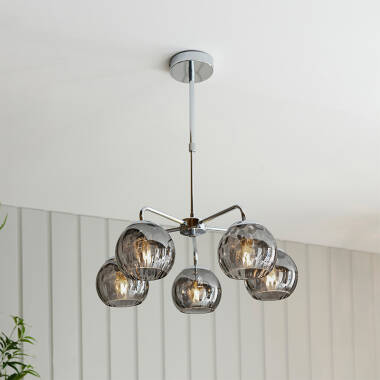 Image of Endon Dimple 5 Arm Ceiling Pendant Light