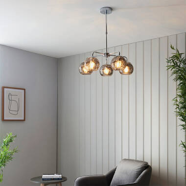 Image of Endon Dimple 5 Arm Ceiling Pendant Light