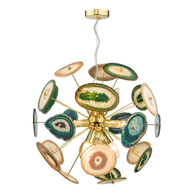 Image of Dar Achates Agate 9 Light Ceiling Pendant