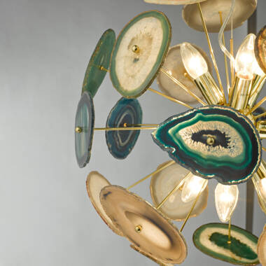 Image of Dar Achates Agate 9 Light Ceiling Pendant