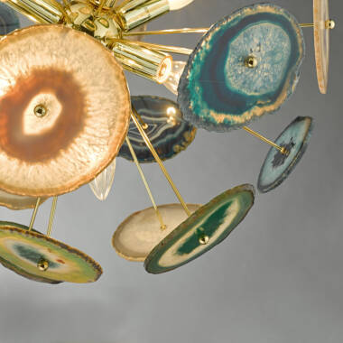 Image of Dar Achates Agate 9 Light Ceiling Pendant