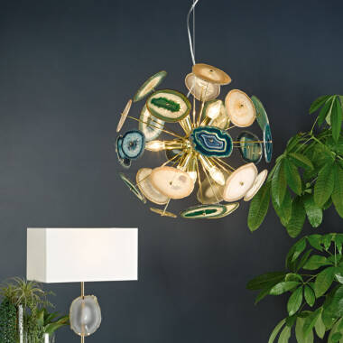 Image of Dar Achates Agate 9 Light Ceiling Pendant