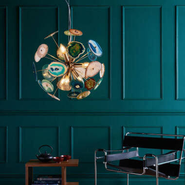 Image of Dar Achates Agate 9 Light Ceiling Pendant
