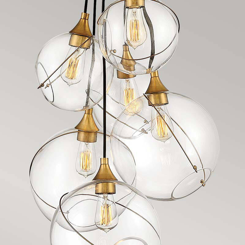 Image of Quintiesse Skye 6 Light Glass Cluster Ceiling Pendant