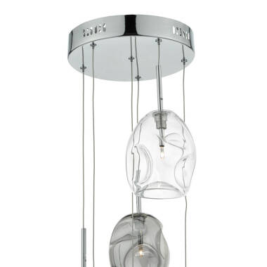 Image of Dar Quinn 6 Light Glass Cluster Ceiling Pendant