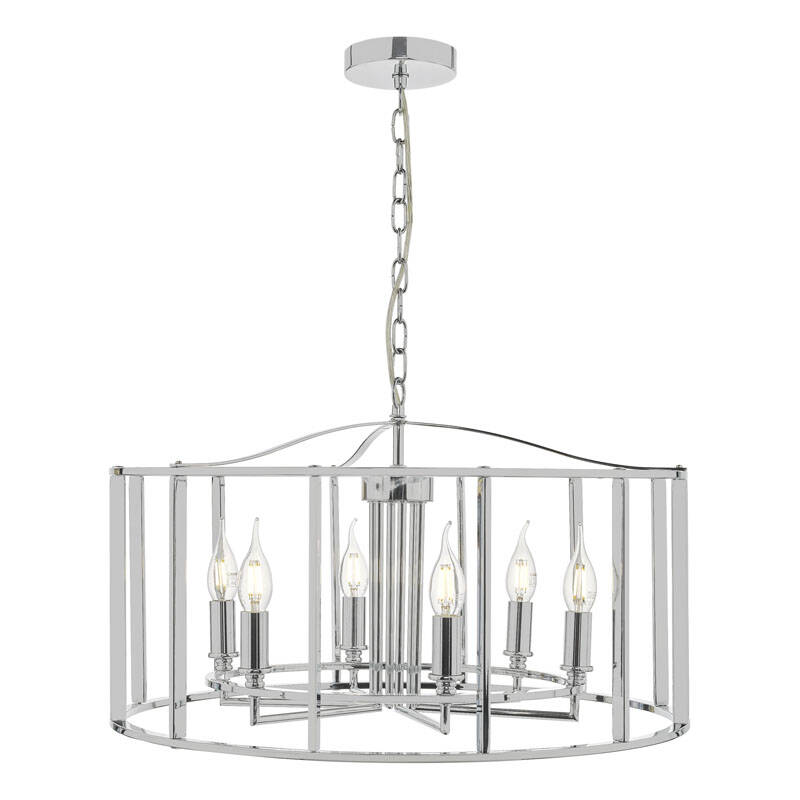 Image of Dar Myka 6 Arm Ceiling Pendant Light