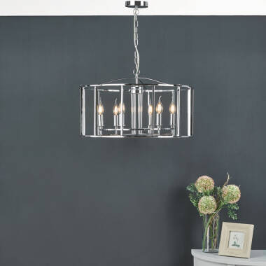Image of Dar Myka 6 Arm Ceiling Pendant Light