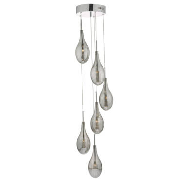 Dar Seta 6 Light Cluster Ceiling Pendant
