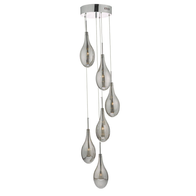 Image of Dar Seta 6 Light Cluster Ceiling Pendant
