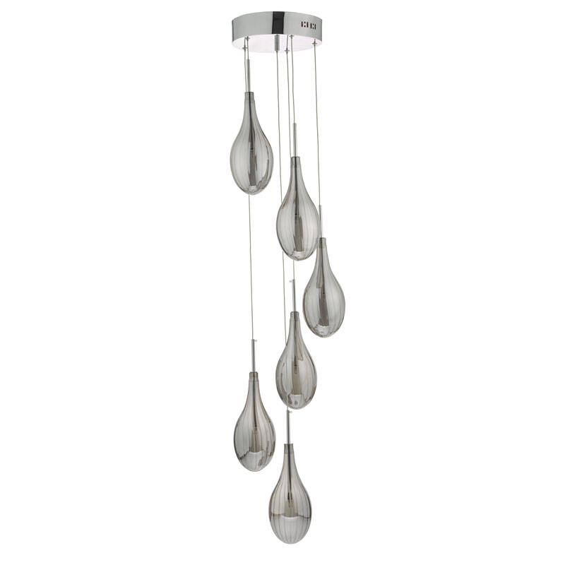 Image of Dar Seta 6 Light Cluster Ceiling Pendant