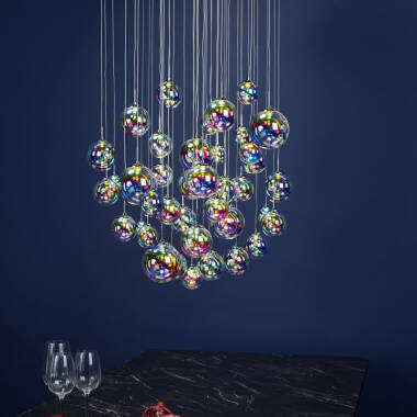 Image of Dar Cesario 12 Light LED Cluster Ceiling Pendant