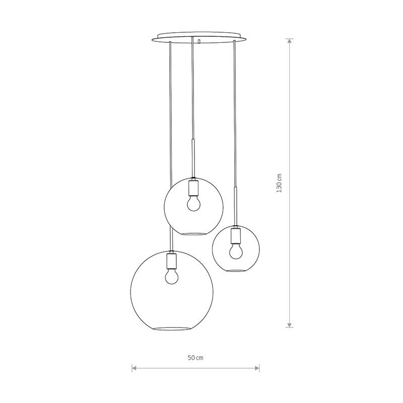 Image of Edit Sphere 3 Light Cascade Ceiling Pendant