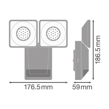 Image of Ledvance Endura Pro 16W LED Twin Floodlight with PIR Sensor