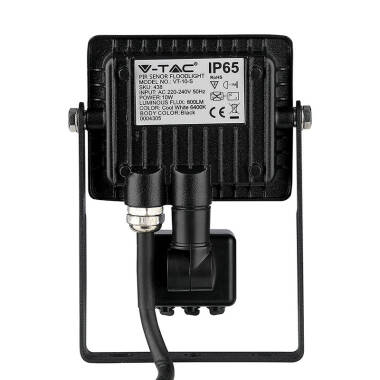Image of V-Tac 10W Samsung Chip LED Floodlight with PIR Sensor