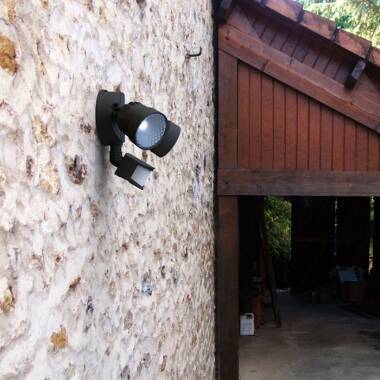 Lutec Shrimp II 12W Outdoor LED Twin Floodlight with PIR Sensor
