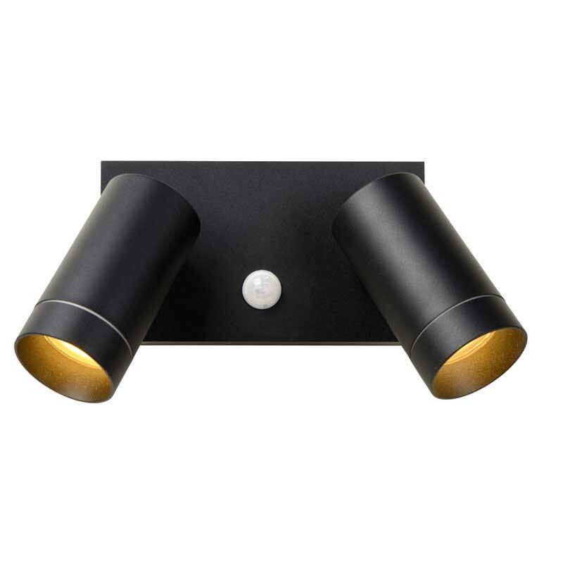 Image of Lucide Taylor Outdoor Wall Mounted Twin Spotlight with PIR Sensor