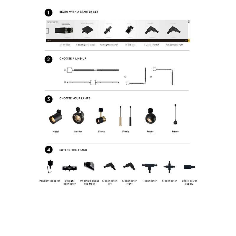 Image of Lucide Favori 1 Circuit Track Pendant Light