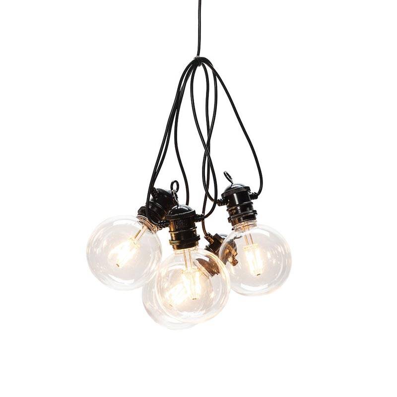 Image of Konstsmide 9.15M Amber LED Globe Festoon Lights - 10 Light Starter Set