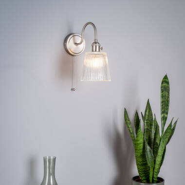 Image of Dar Hadano Ribbed Glass Wall Light