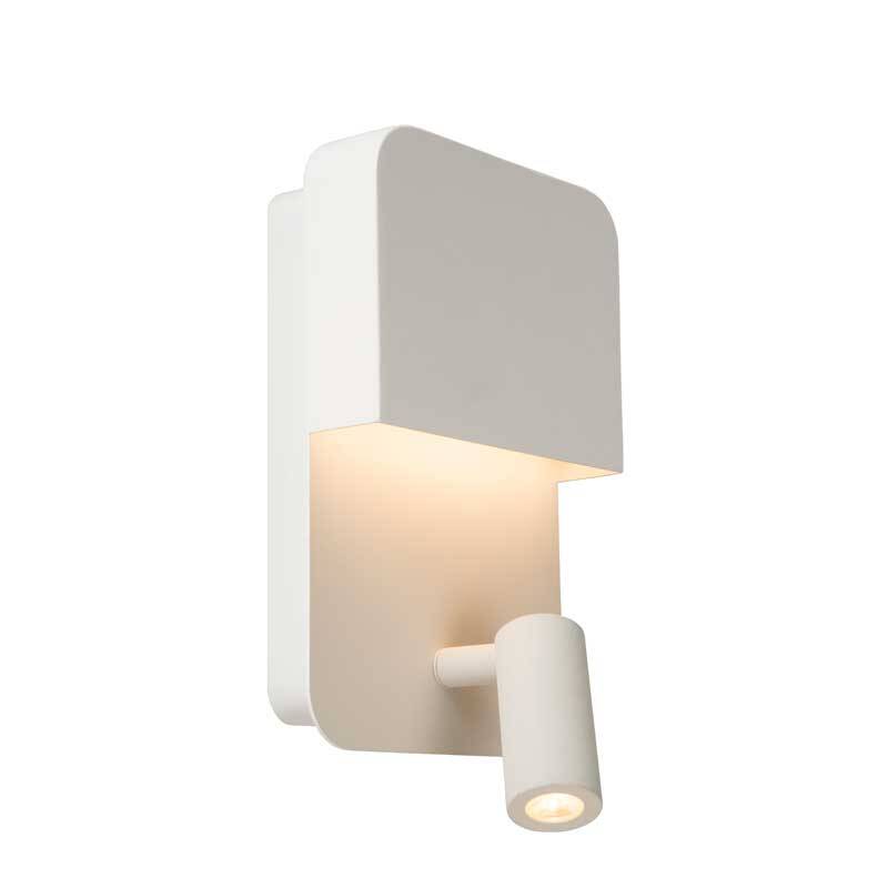 Image of Lucide Boxer Wall Light with LED Reading Light and USB Charging Port