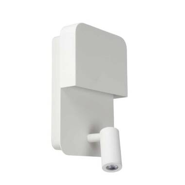 Image of Lucide Boxer Wall Light with LED Reading Light and USB Charging Port