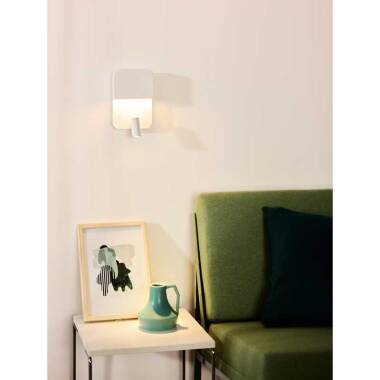 Image of Lucide Boxer Wall Light with LED Reading Light and USB Charging Port